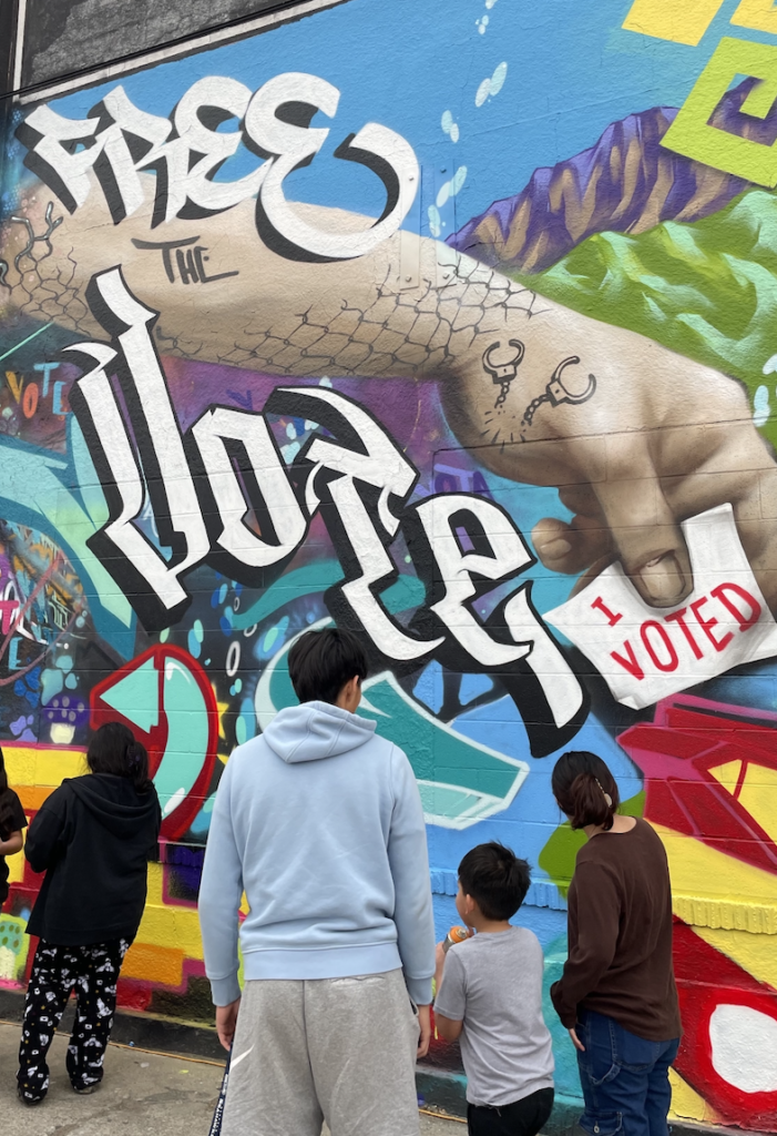 free the vote mural with yakima community members